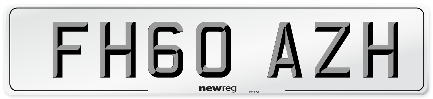 FH60 AZH Number Plate from New Reg